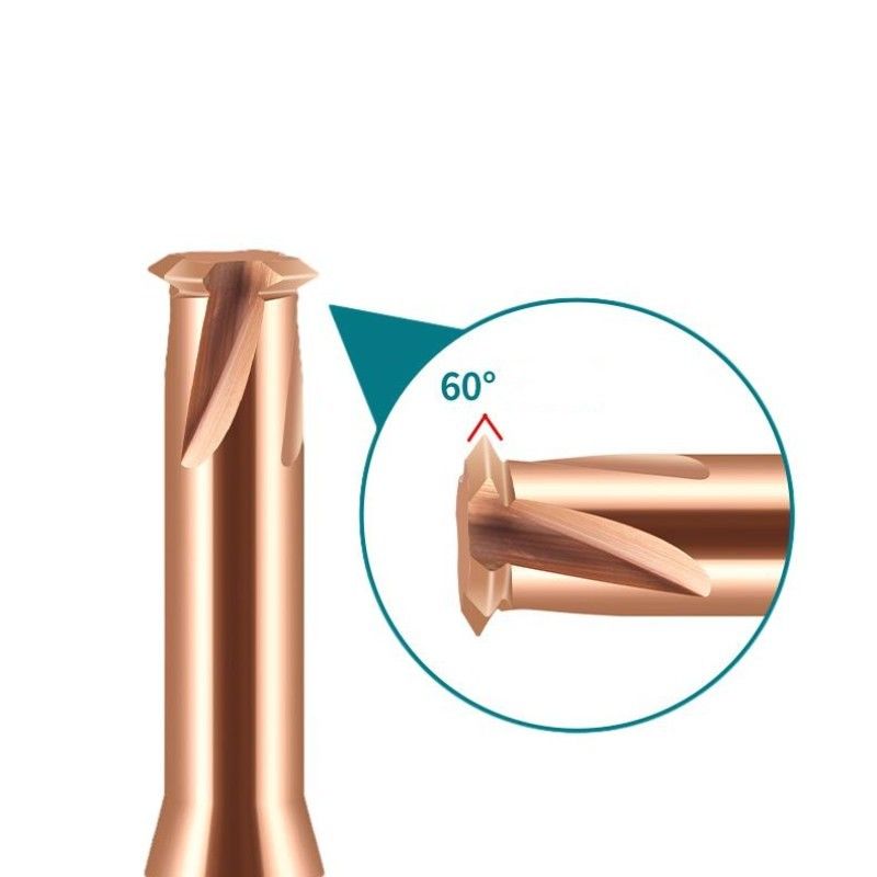 Cnc Single Teeth Threading End Mill Solid Carbide 4 Flutes para aço fundido