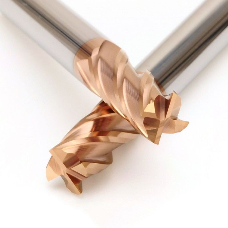 Quadrado Solid Carbide End Mill HRC55 Graus Bronze Color Coating 4 flautas