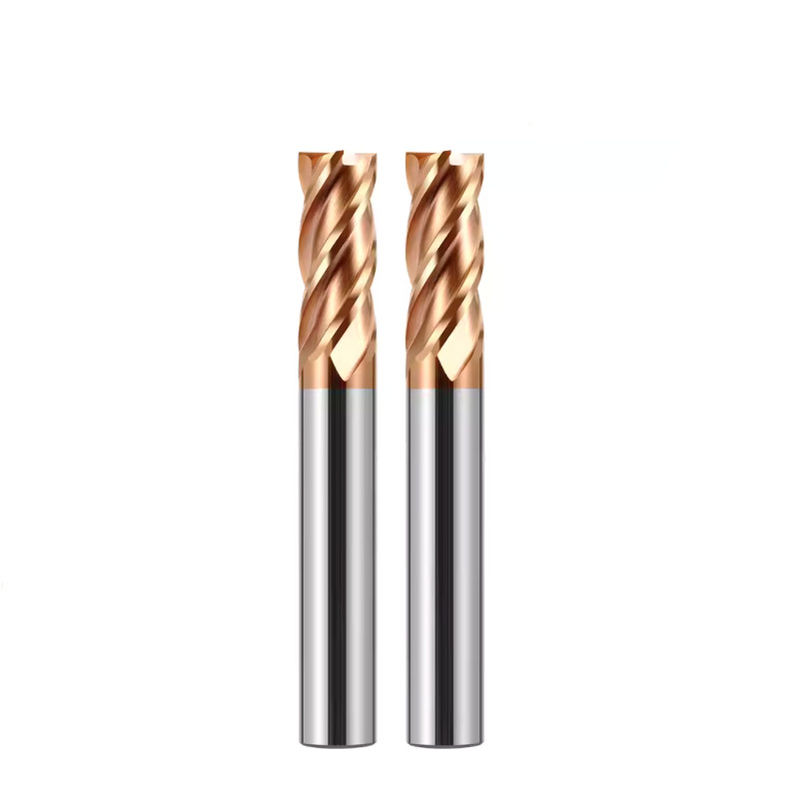 Quadrado Solid Carbide End Mill HRC55 Graus Bronze Color Coating 4 flautas