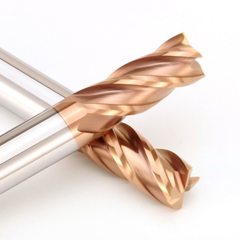 Quadrado Solid Carbide End Mill HRC55 Graus Bronze Color Coating 4 flautas
