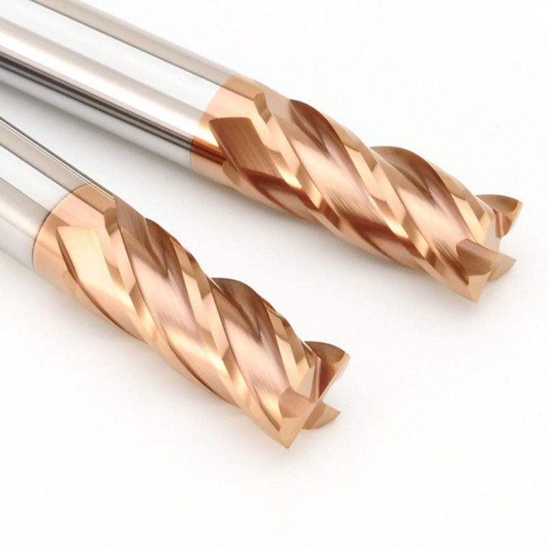 Quadrado Solid Carbide End Mill HRC55 Graus Bronze Color Coating 4 flautas