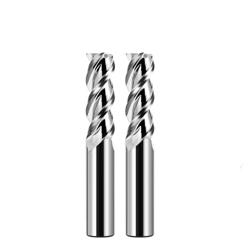 3 flautas Flat End Mill Cutter Mirror Polishing não revestido para usinagem de alumínio