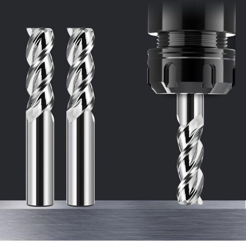 3 flautas Flat End Mill Cutter Mirror Polishing não revestido para usinagem de alumínio